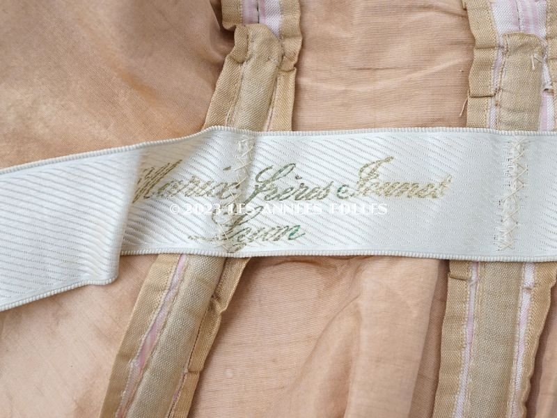 画像21: 1900年頃 アンティーク 少女のコルサージュ シルク製 ピンクのストライプ