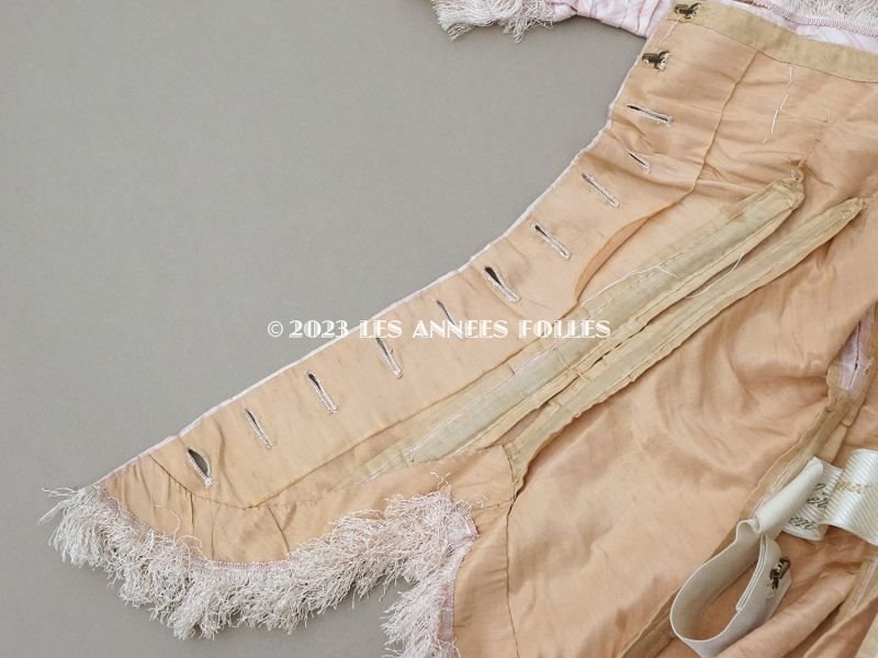 画像23: 1900年頃 アンティーク 少女のコルサージュ シルク製 ピンクのストライプ