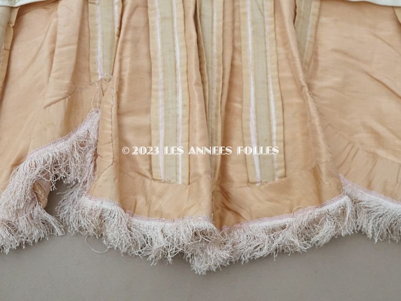 画像20: 1900年頃 アンティーク 少女のコルサージュ シルク製 ピンクのストライプ