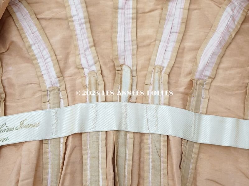 画像19: 1900年頃 アンティーク 少女のコルサージュ シルク製 ピンクのストライプ