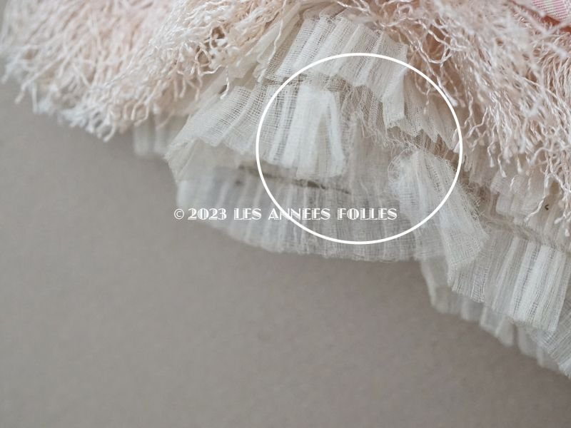 画像14: 1900年頃 アンティーク 少女のコルサージュ シルク製 ピンクのストライプ