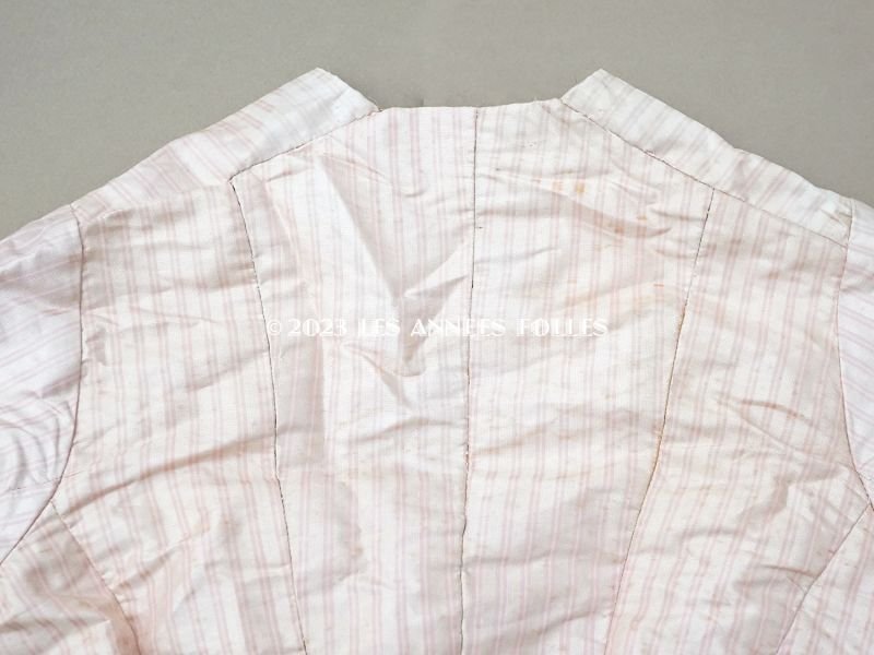 画像16: 1900年頃 アンティーク 少女のコルサージュ シルク製 ピンクのストライプ