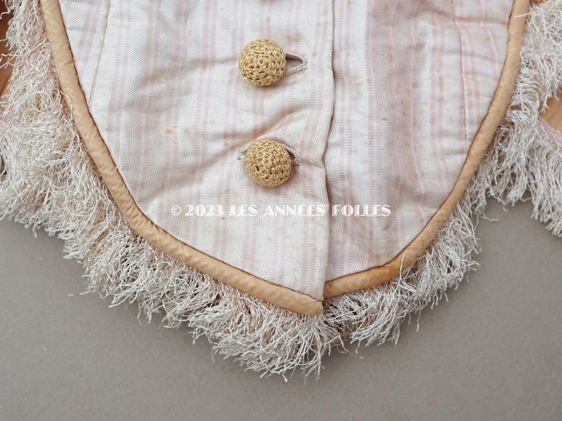 画像8: 1900年頃 アンティーク 少女のコルサージュ シルク製 ピンクのストライプ