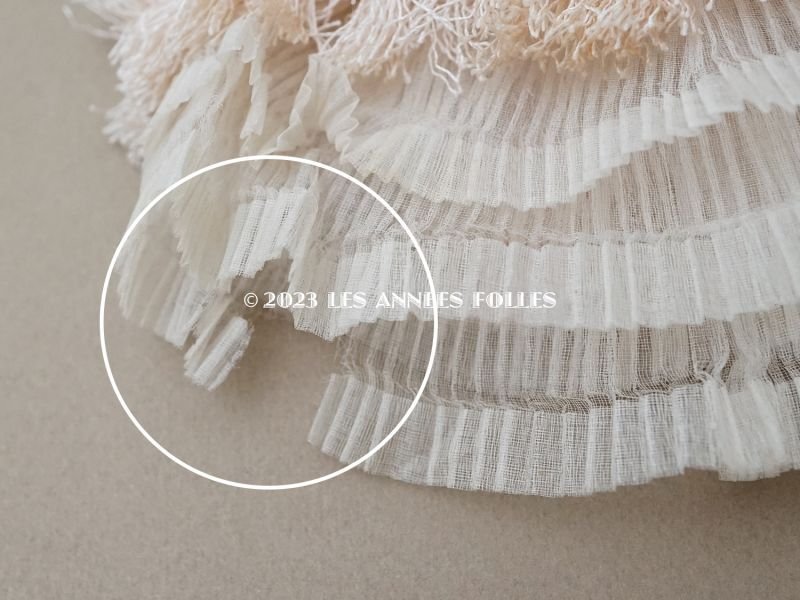 画像11: 1900年頃 アンティーク 少女のコルサージュ シルク製 ピンクのストライプ