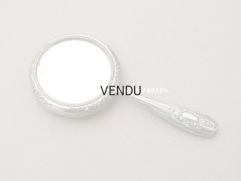 画像3: 1900年頃　アンティーク ミラー型 パウダーケース ロカイユ装飾