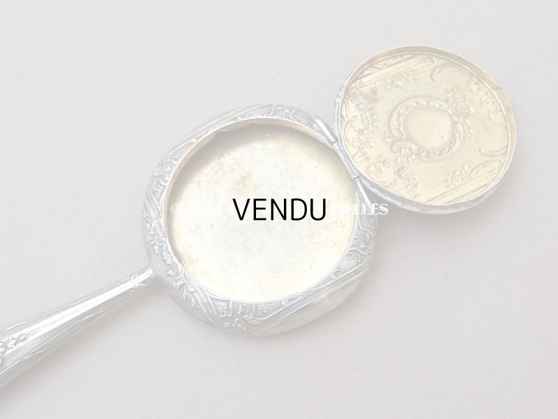 画像5: 1900年頃　アンティーク ミラー型 パウダーケース ロカイユ装飾