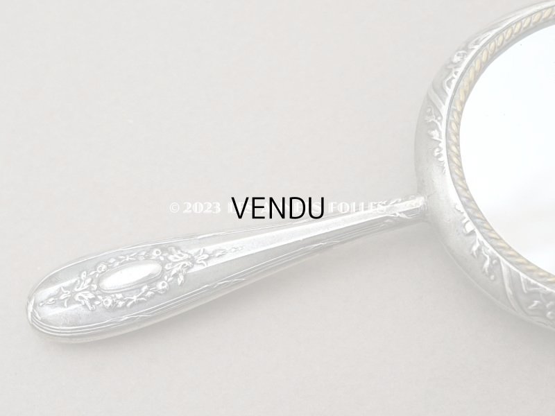 画像4: 1900年頃　アンティーク ミラー型 パウダーケース ロカイユ装飾