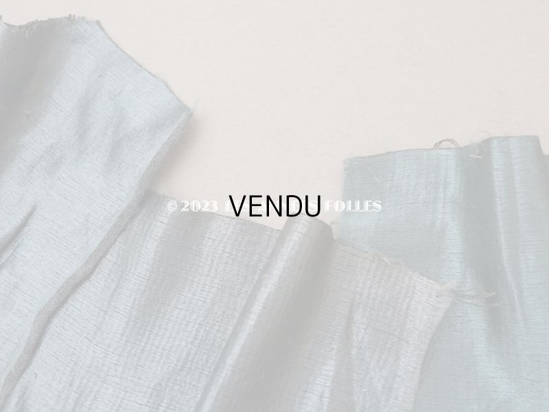 画像4: 18世紀 アンティーク シルクサテンのファブリック 7点セット サフィレット色