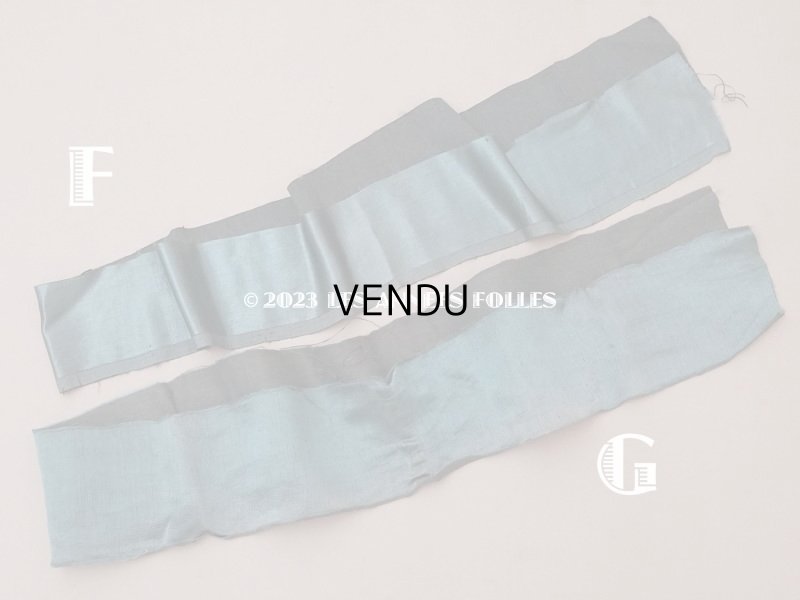 画像9: 18世紀 アンティーク シルクサテンのファブリック 7点セット サフィレット色