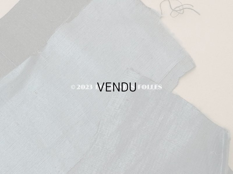 画像10: 18世紀 アンティーク シルクサテンのファブリック 7点セット サフィレット色