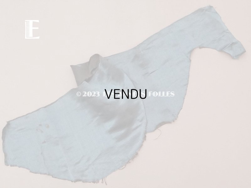 画像7: 18世紀 アンティーク シルクサテンのファブリック 7点セット サフィレット色