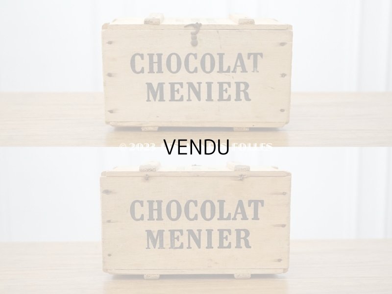 画像3: 【クリスマスセール2023対象外】アンティーク ショコラムニエの木箱 - CHOCOLAT MENIER -