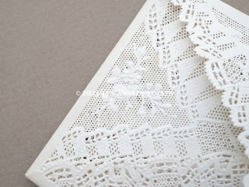 画像7: 未使用 アンティーク 初聖体の記念の封筒 レースの透かし模様