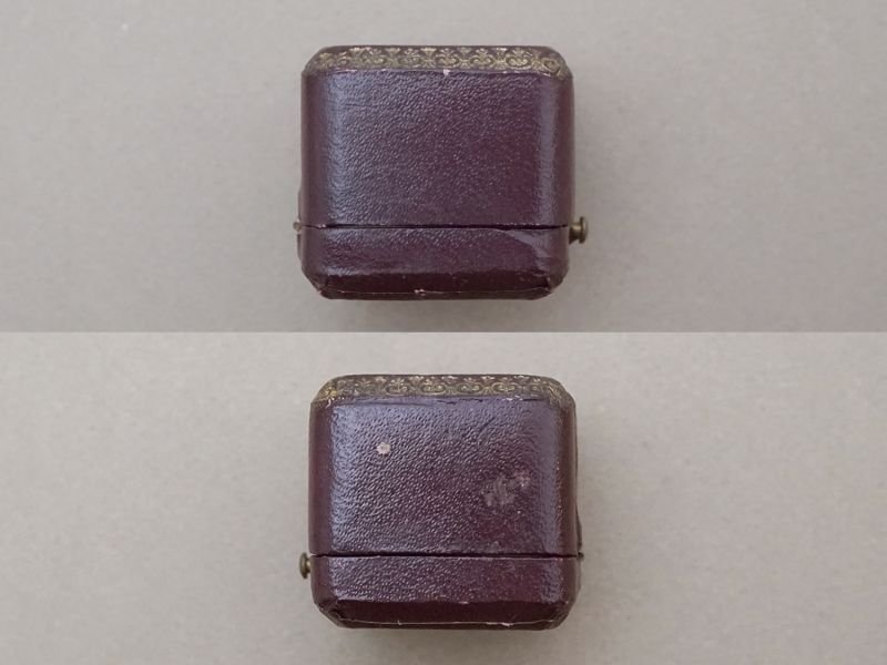 画像7: 【クリスマスセール2023対象外】アンティーク ジュエリーボックス 金彩入り ボルドー リングボックス