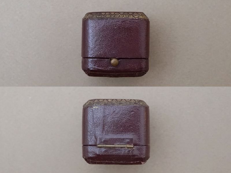 画像6: 【クリスマスセール2023対象外】アンティーク ジュエリーボックス 金彩入り ボルドー リングボックス