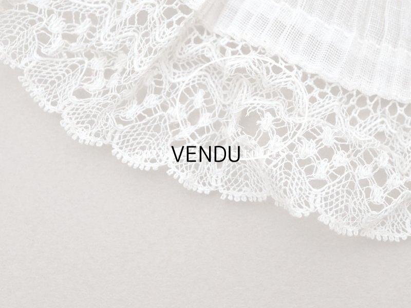画像8: 【クリスマスセール2023対象外】1900年代 アンティーク ドレスの裾  レース付きプリーツ  1.9m 幅10cm コットンオーガンジー