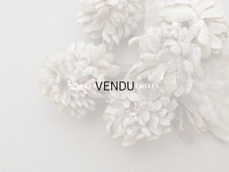 画像4: 【クリスマスセール2023対象外】アンティーク ベルベットの布花　オフホワイト