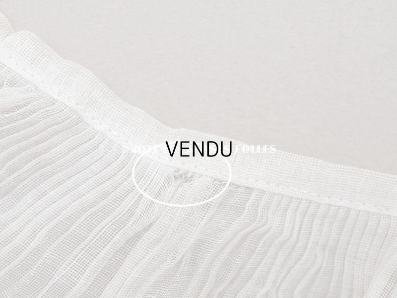 画像6: 【クリスマスセール2023対象外】1900年代 アンティーク ドレスの裾  レース付きプリーツ  1.9m 幅10cm コットンオーガンジー