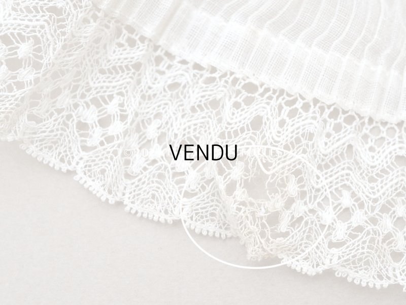 画像7: 【クリスマスセール2023対象外】1900年代 アンティーク ドレスの裾  レース付きプリーツ  1.9m 幅10cm コットンオーガンジー