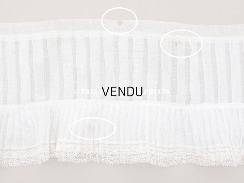 画像6: 【クリスマスセール2023対象外】1900年頃 アンティーク ドレスの裾  幅広　レース付きプリーツ 2.65m 幅17.5cm　コットンオーガンジー