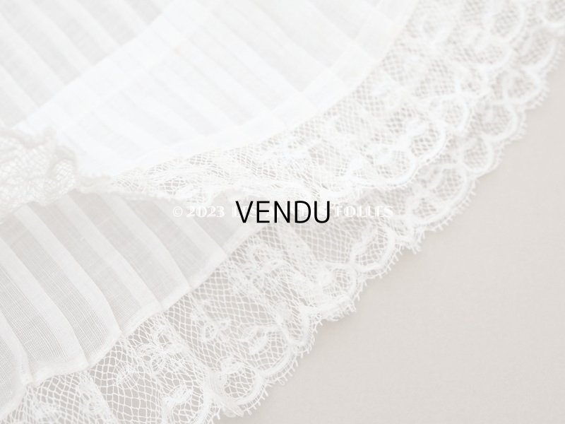 画像6: 【クリスマスセール2023対象外】1900年頃 アンティーク ドレスの裾  幅広 レース付きプリーツ  3.1m 幅21.5cm コットンオーガンジー