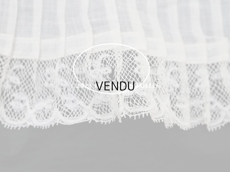 画像9: 【クリスマスセール2023対象外】1900年頃 アンティーク ドレスの裾  幅広 レース付きプリーツ  3.1m 幅21.5cm コットンオーガンジー