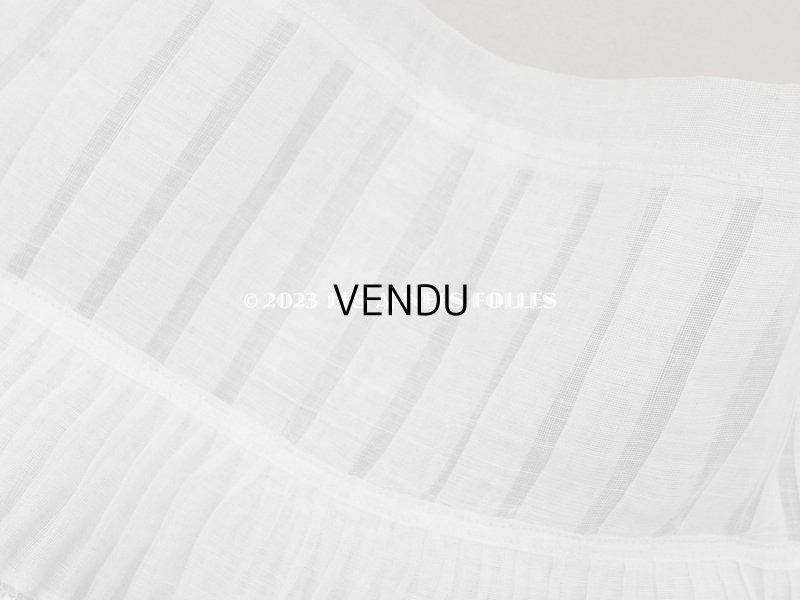 画像3: 【クリスマスセール2023対象外】1900年頃 アンティーク ドレスの裾  幅広　レース付きプリーツ 2.65m 幅17.5cm　コットンオーガンジー