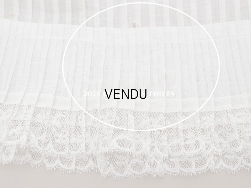 画像12: 【クリスマスセール2023対象外】1900年頃 アンティーク ドレスの裾  幅広 レース付きプリーツ  3.1m 幅21.5cm コットンオーガンジー