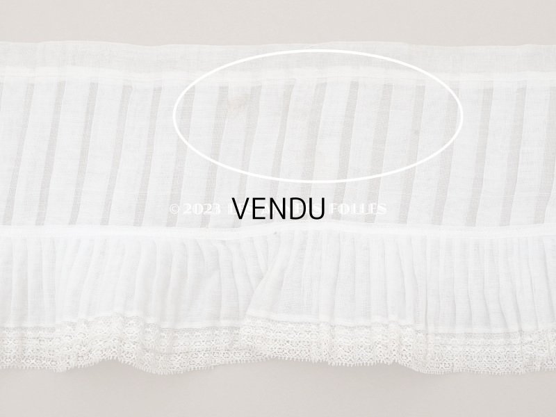 画像7: 【クリスマスセール2023対象外】1900年頃 アンティーク ドレスの裾  幅広　レース付きプリーツ 2.65m 幅17.5cm　コットンオーガンジー