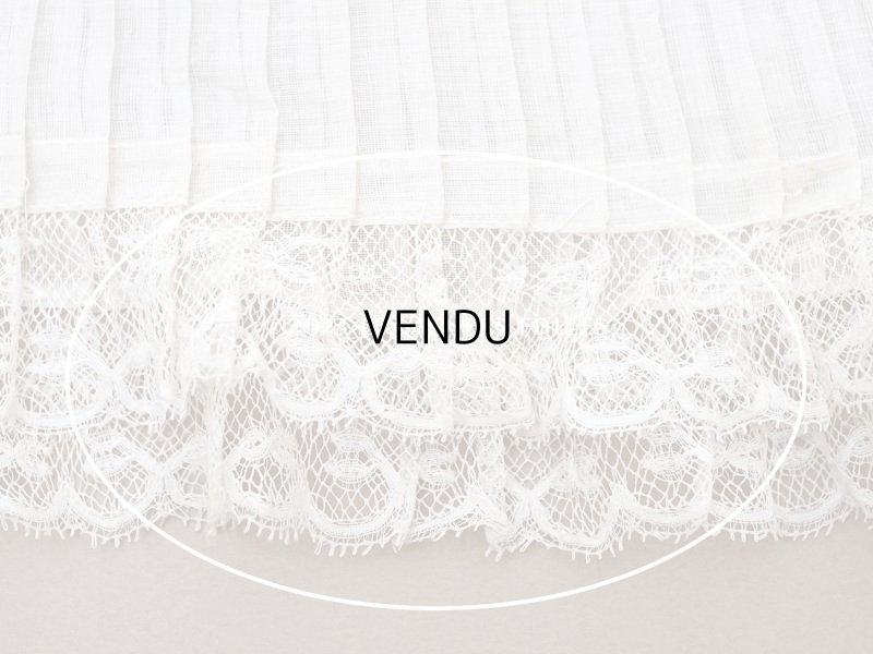 画像13: 【クリスマスセール2023対象外】1900年頃 アンティーク ドレスの裾  幅広 レース付きプリーツ  3.1m 幅21.5cm コットンオーガンジー