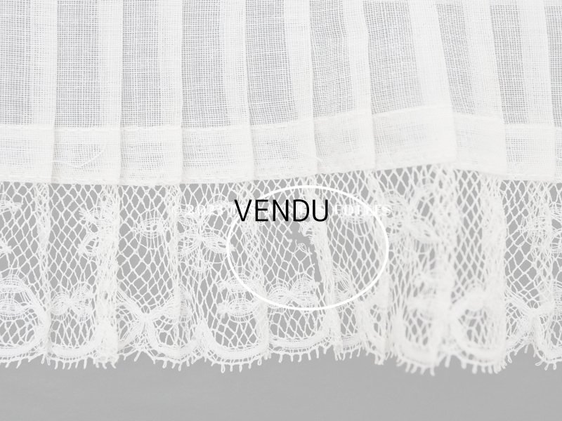 画像10: 【クリスマスセール2023対象外】1900年頃 アンティーク ドレスの裾  幅広 レース付きプリーツ  3.1m 幅21.5cm コットンオーガンジー