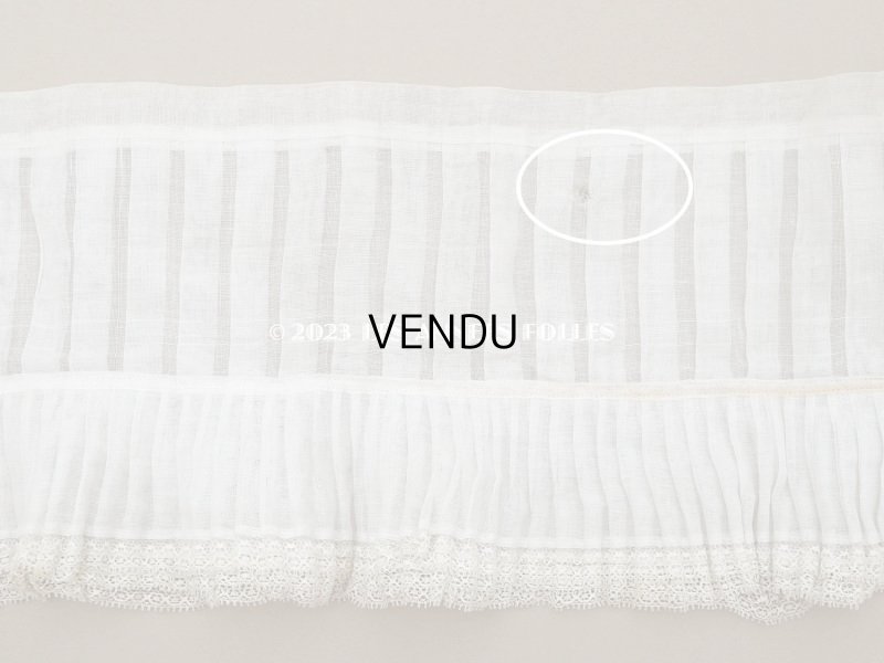 画像8: 【クリスマスセール2023対象外】1900年頃 アンティーク ドレスの裾  幅広　レース付きプリーツ 2.65m 幅17.5cm　コットンオーガンジー