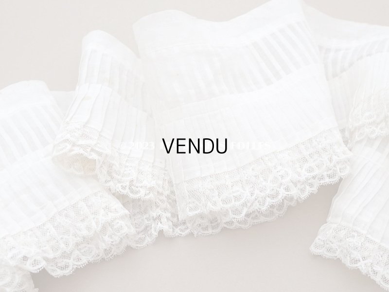 画像3: 【クリスマスセール2023対象外】1900年頃 アンティーク ドレスの裾  幅広 レース付きプリーツ  3.1m 幅21.5cm コットンオーガンジー