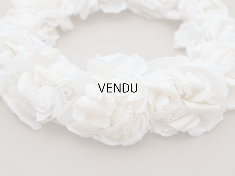 画像5: アンティーク シルクサテン 薔薇の布花のティアラ 花冠  エクリュ&オフホワイト