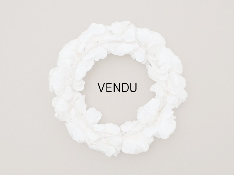 画像4: アンティーク シルクサテン 薔薇の布花のティアラ 花冠  エクリュ&オフホワイト