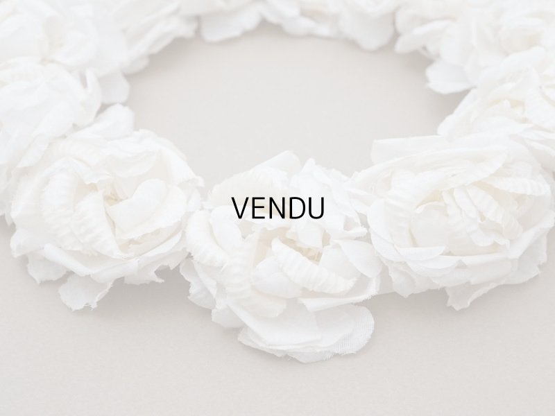 画像6: アンティーク シルクサテン 薔薇の布花のティアラ 花冠  エクリュ&オフホワイト