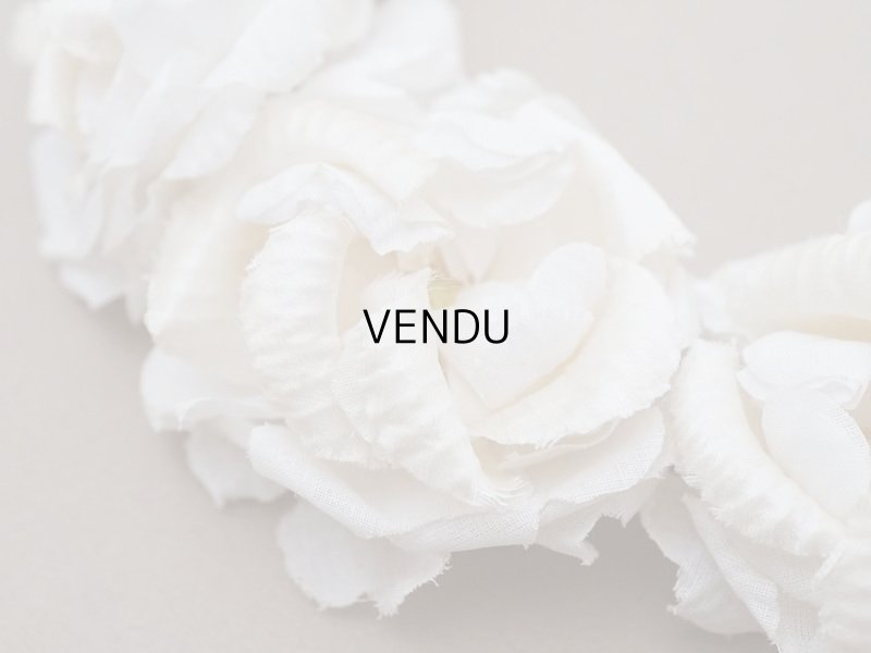 画像7: アンティーク シルクサテン 薔薇の布花のティアラ 花冠  エクリュ&オフホワイト