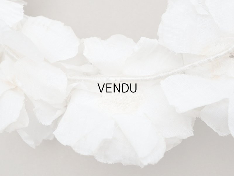 画像10: アンティーク シルクサテン 薔薇の布花のティアラ 花冠  エクリュ&オフホワイト