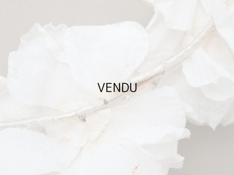 画像11: アンティーク シルクサテン 薔薇の布花のティアラ 花冠  エクリュ&オフホワイト