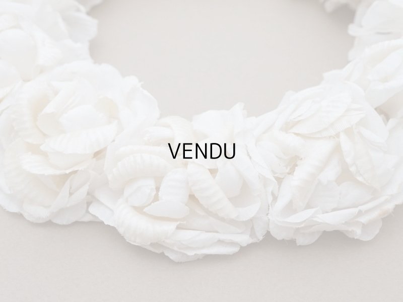 画像9: アンティーク シルクサテン 薔薇の布花のティアラ 花冠  エクリュ&オフホワイト