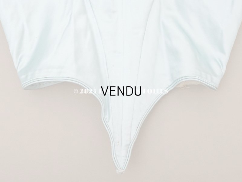 画像4: 【クリスマスセール2023対象外】1900年頃 アンティーク 少女のコルサージュ パウダーブルーグリーンのシルクサテン