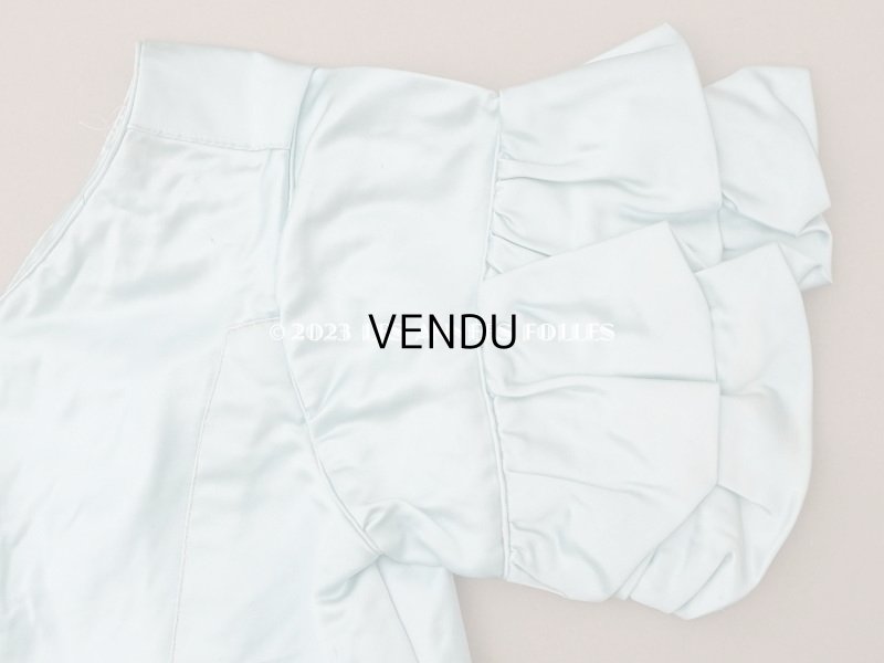 画像11: 【クリスマスセール2023対象外】1900年頃 アンティーク 少女のコルサージュ パウダーブルーグリーンのシルクサテン