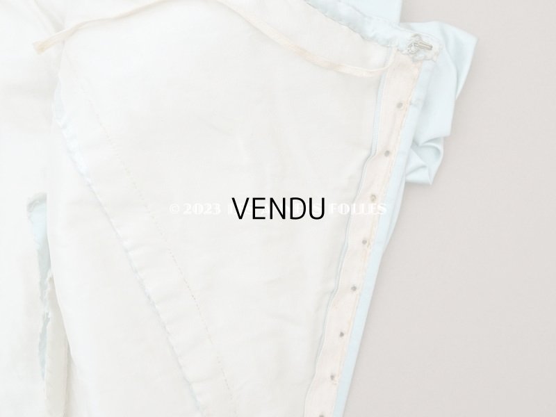 画像16: 【クリスマスセール2023対象外】1900年頃 アンティーク 少女のコルサージュ パウダーブルーグリーンのシルクサテン