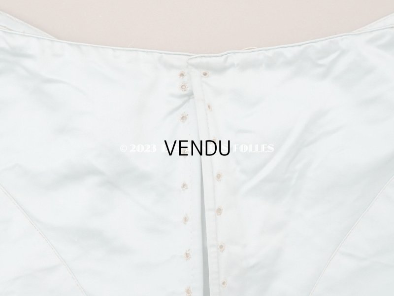 画像9: 【クリスマスセール2023対象外】1900年頃 アンティーク 少女のコルサージュ パウダーブルーグリーンのシルクサテン