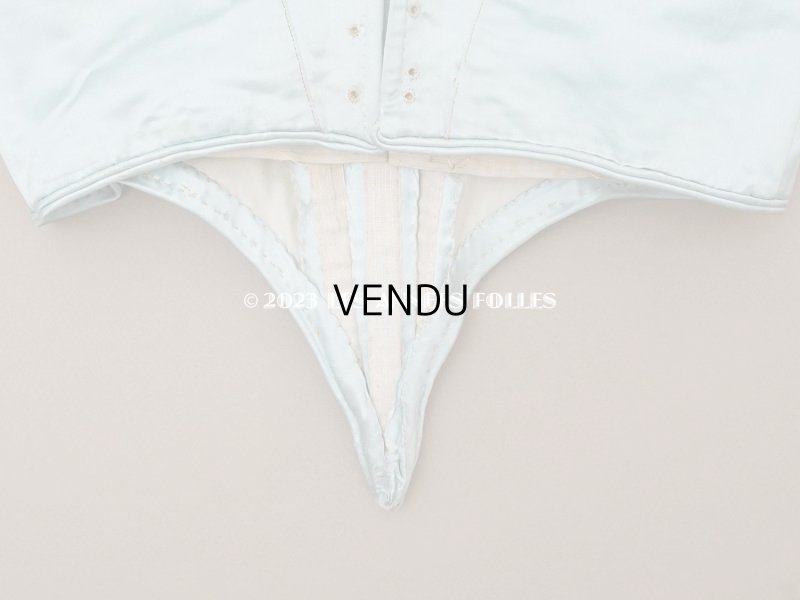 画像8: 【クリスマスセール2023対象外】1900年頃 アンティーク 少女のコルサージュ パウダーブルーグリーンのシルクサテン