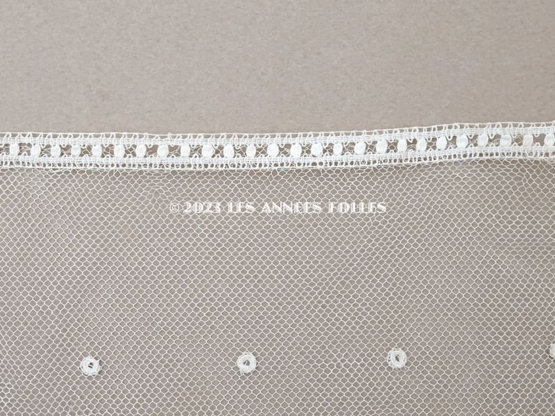 画像4: 19世紀末 アンティーク 幅広24cm アプリカシオン・アングルテール 薔薇のモチーフ オフホワイト ボビンレース