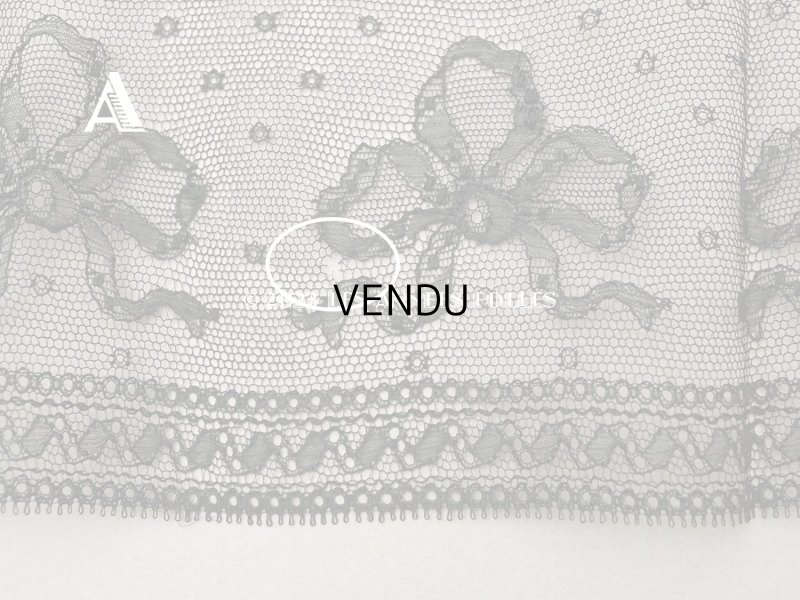 画像5: 【クリスマスセール2023対象外】1900年頃 アンティーク 幅広 リボン柄　シャンティイレース  17cm幅  1.75m〜2.5m