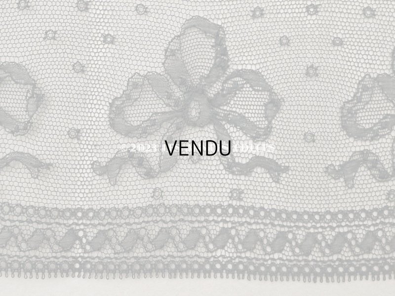 画像4: 【クリスマスセール2023対象外】1900年頃 アンティーク 幅広 リボン柄　シャンティイレース  17cm幅  1.75m〜2.5m