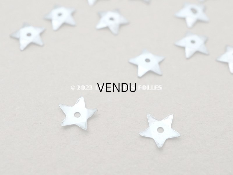 画像4: 19世紀末 アンティーク メタル製 極小 5mm 星型 立体 スパンコール パウダーブルー 42ピースのセット 