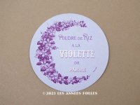 アンティーク パウダーボックスのラベル POUDRE DE RIZ A LA VIOLETTES DE PARME - ROGER&GALLET -